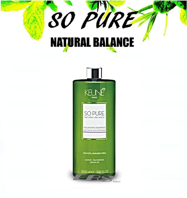 KEUNE So Pure Volumizing Shampoo 1000ml Vegan-SLS-und-Paraben-frei